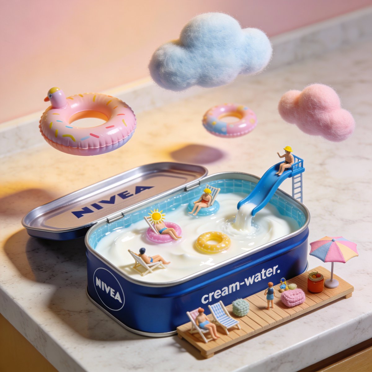 Whimsical Miniature Oasis: A Creamy Escape!