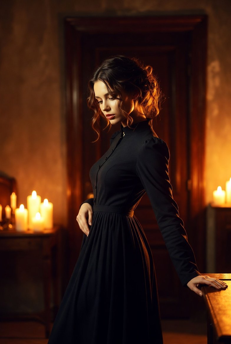 Radiance in Shadows: A Serene Portrait