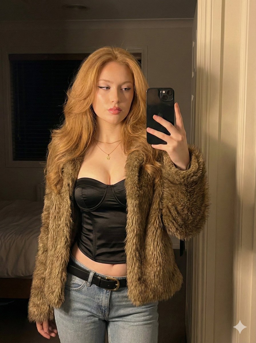 Glam and Glow: A Bold Mirror Moment