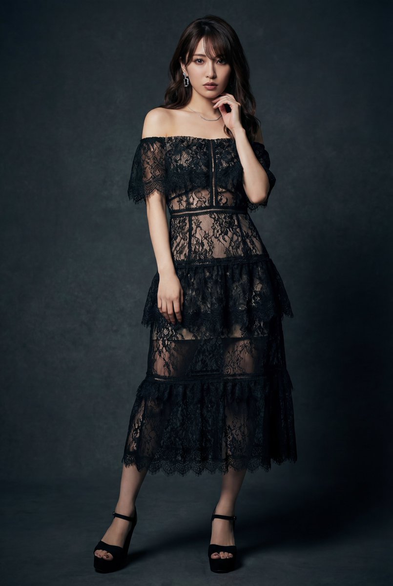 Lace and Allure: A Glamorous Idol Portrait