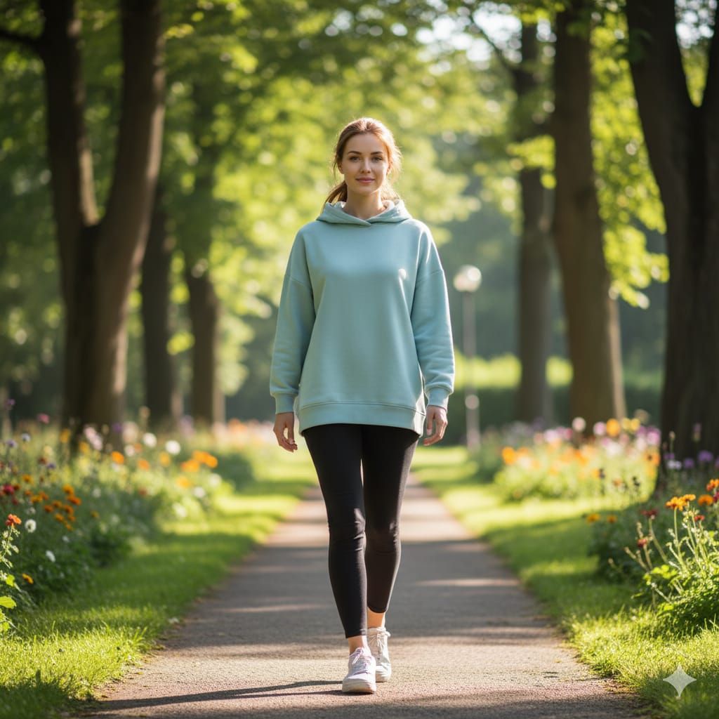 Sunlit Serenity: A Walk of Confidence