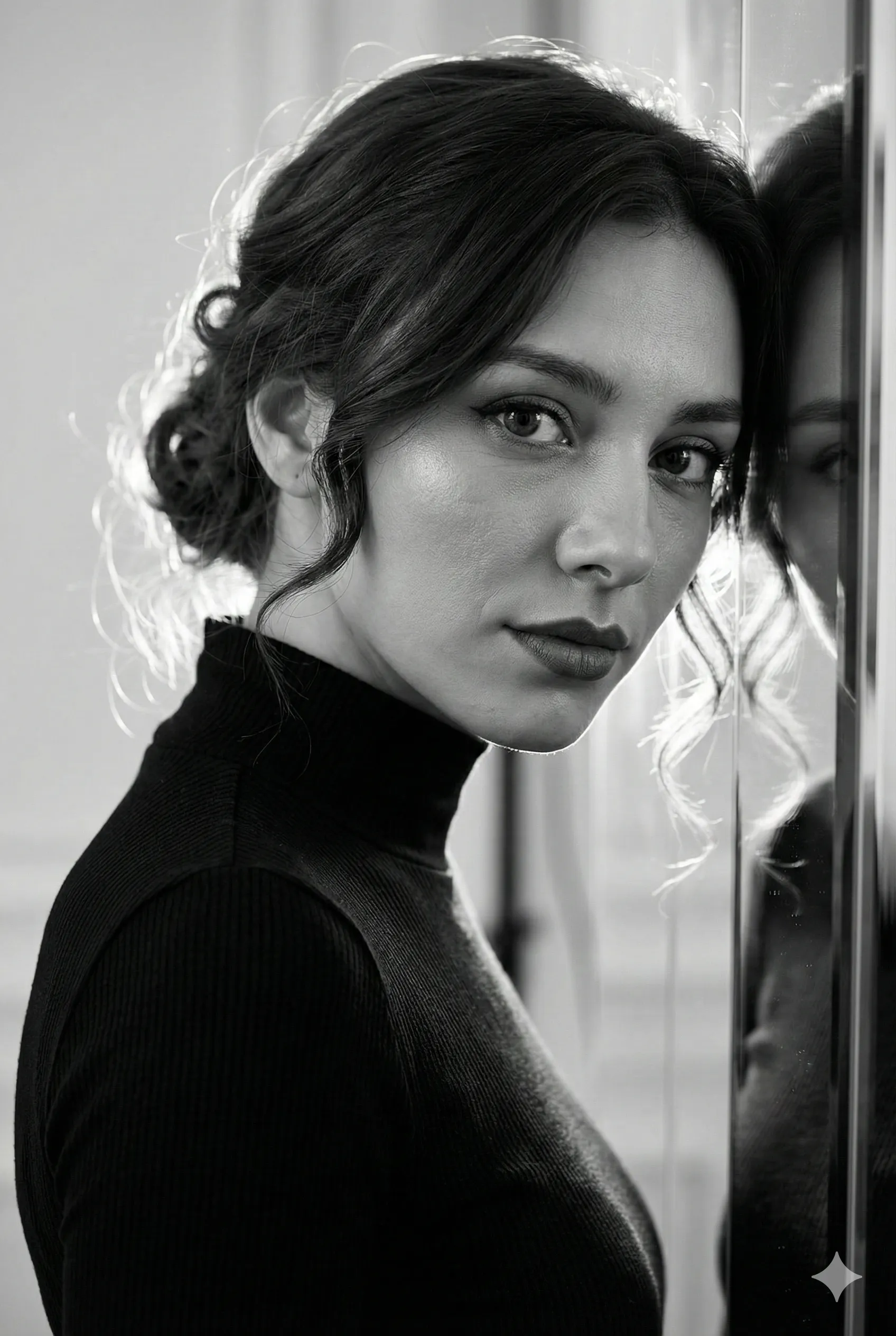 B&W in mirror