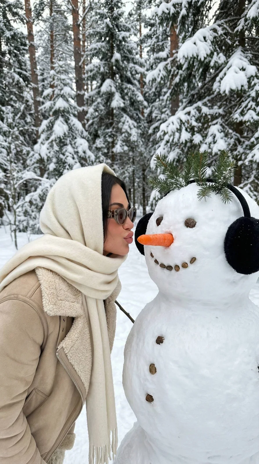 Snowy Kiss Moment