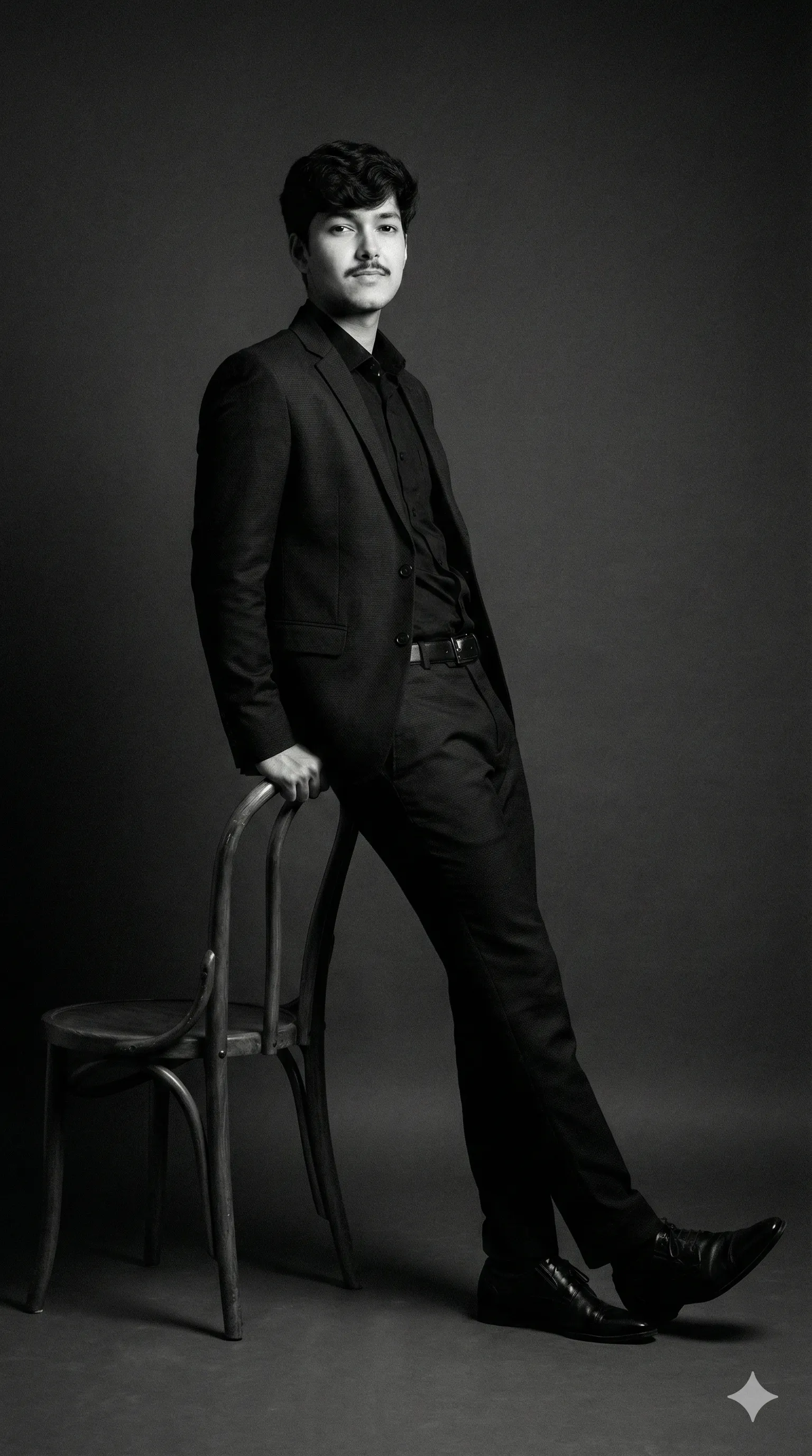 black-and-white fine-art portrait