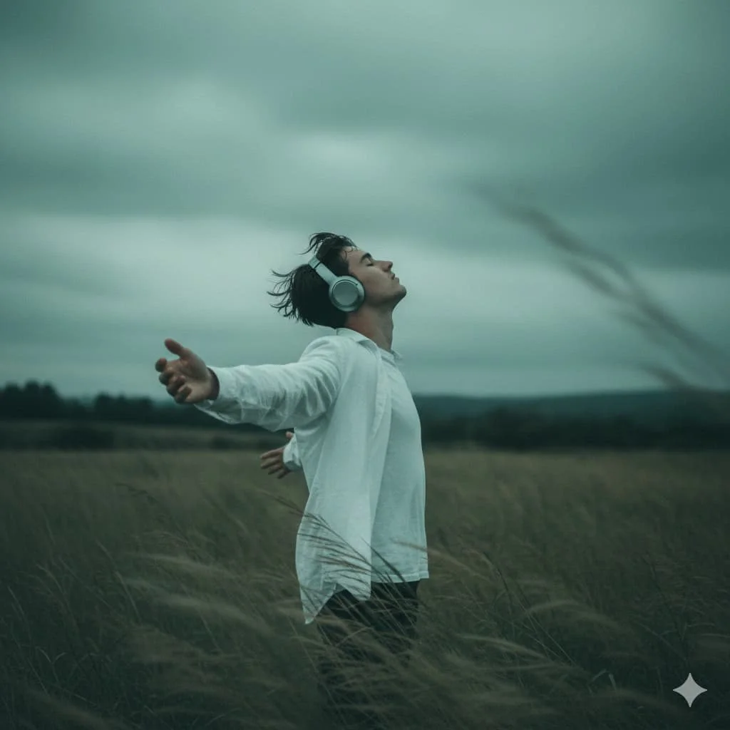 Moody cinematic portrait