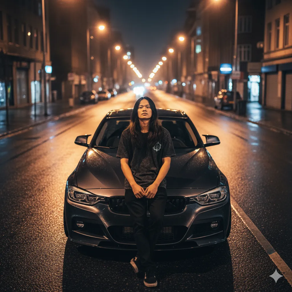 On a quiet night street