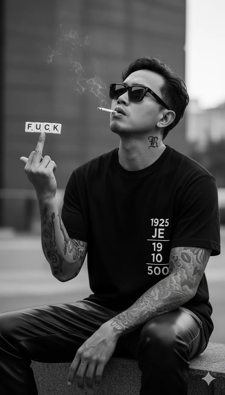 Prompt Cool Man with Tattoo