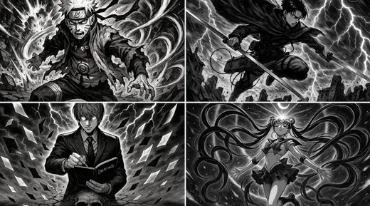 黑白漫画风格插图