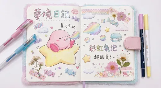 粉红色的星之卡吐泡泡
