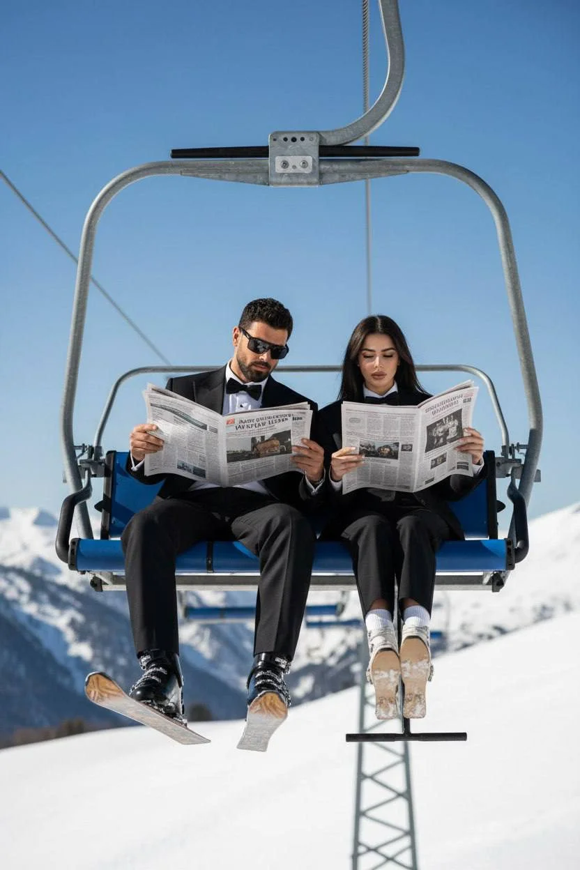 Skiing Couple