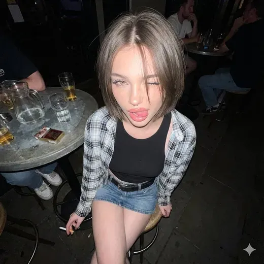 一位个性的年轻女性