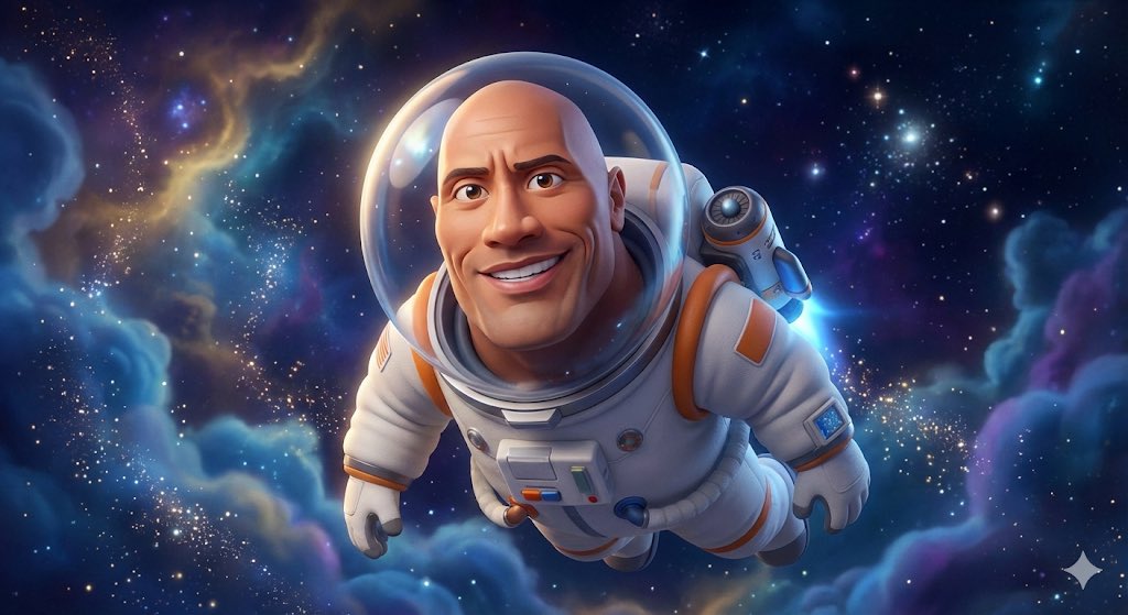 Pixar Style Celebrity Astronaut Caricature - Image 3
