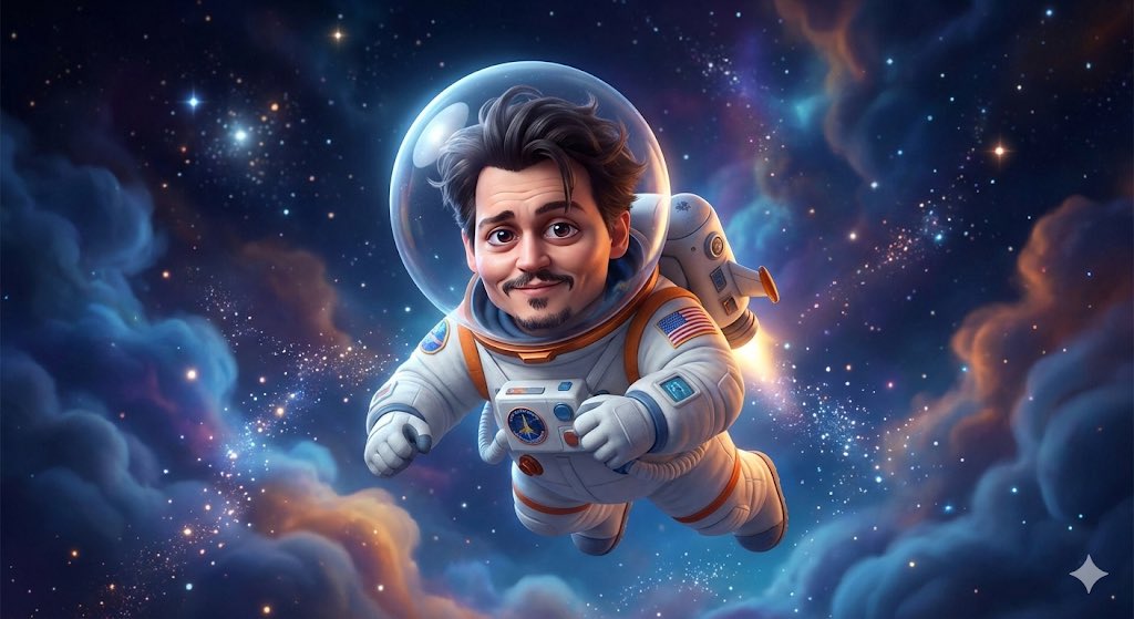 Pixar Style Celebrity Astronaut Caricature - Image 4