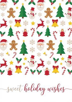 Flat Vector Christmas Pattern Card