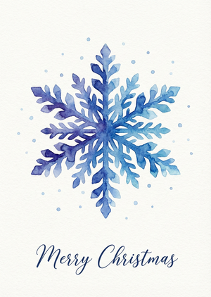 Minimalist Watercolor Snowflake Card