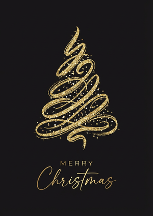 Luxurious Black and Gold Abstract Tree