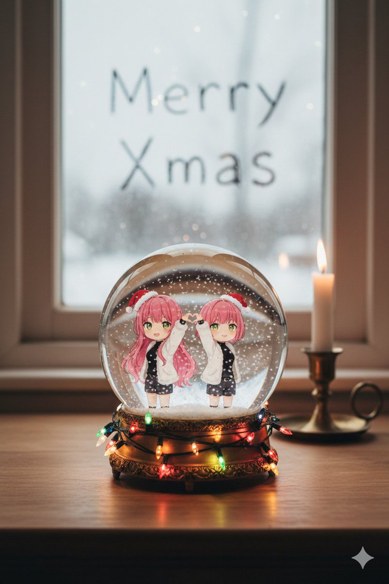 Anime Chibi Character in a Photorealistic Christmas Snow Globe - Image 3