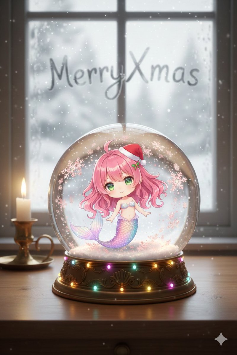 Anime Chibi Character in a Photorealistic Christmas Snow Globe - Image 4