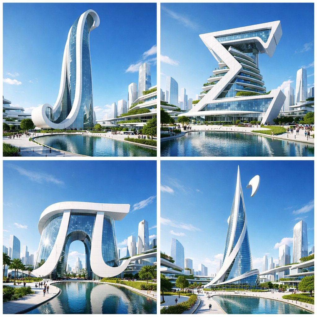Calculus Symbols as Futuristic Architecture - Image 1