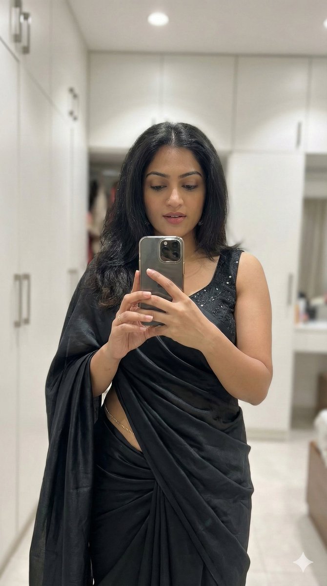 Ultra-Photorealistic Saree Mirror Selfie - Image 1