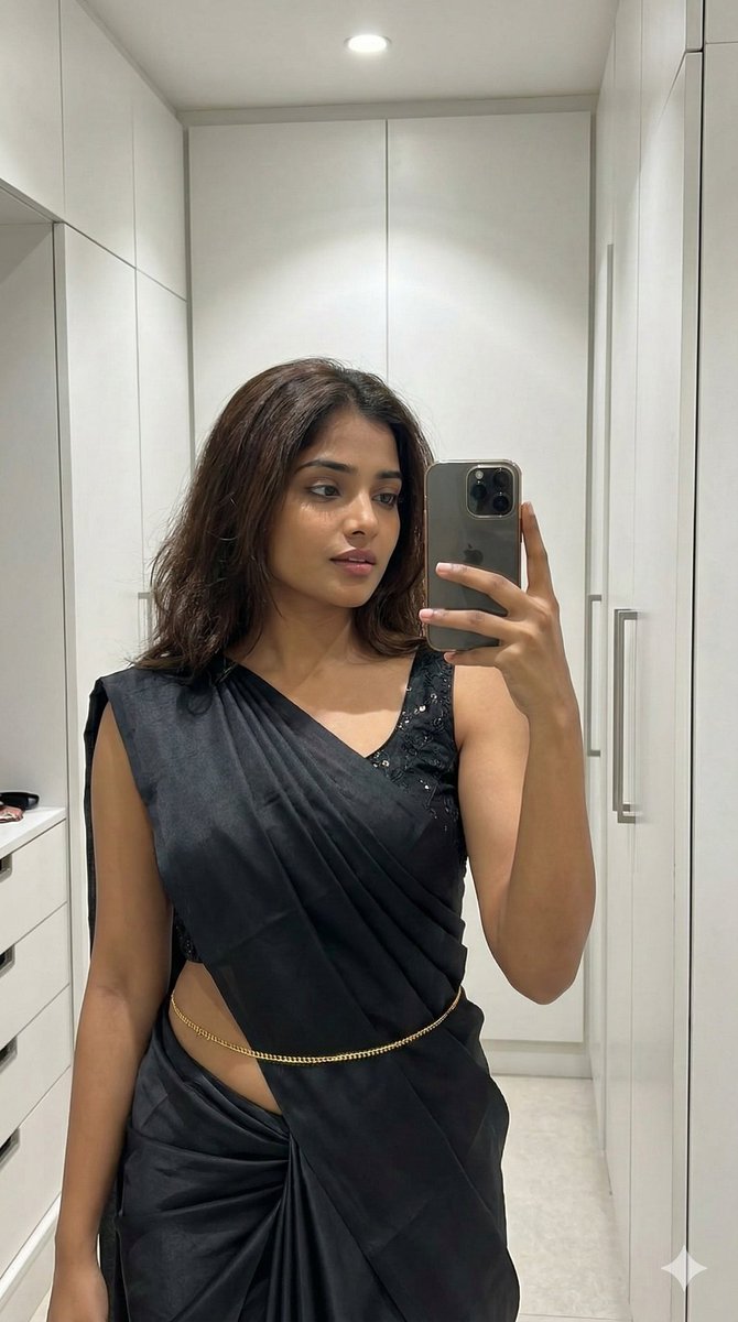 Ultra-Photorealistic Saree Mirror Selfie - Image 3