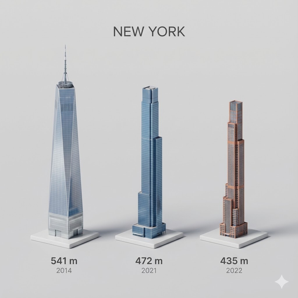 City tallest buildings 3D cartoon showcase prompt - Image 1